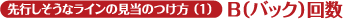 先行しそうなラインの見当のつけ方(1)B(バック)回数